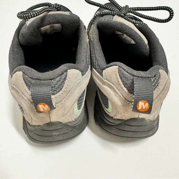 Merrell - Women's Moab 2 Waterproof Lace Up Hiking Shoe in Gray & Mint Green - Picture 8 of 9
